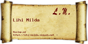 Lihi Milda névjegykártya